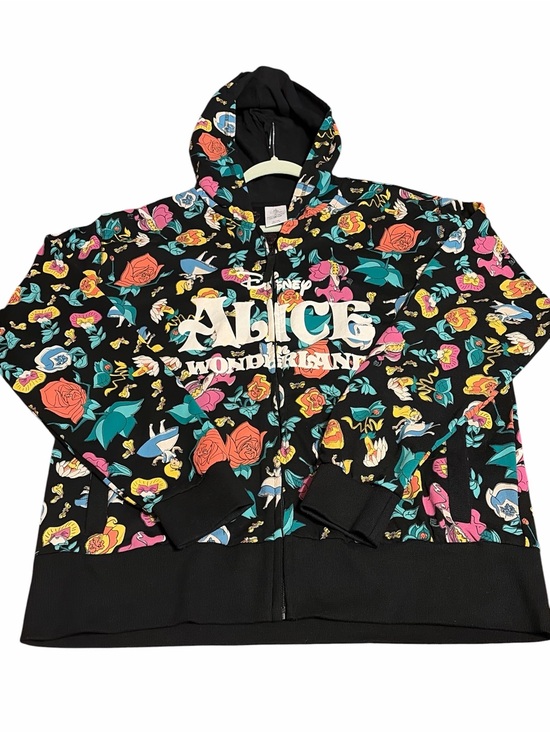Disney Jackets & Blazers - Disney Black Alice in Wonderland Floral Zip Hoodie Jacket